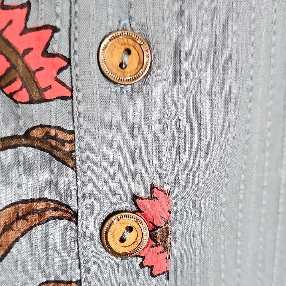 Uncle Frank by Ivy Jane Blue Floral Button-Front Tie Waist Barrel Leg Jumpsuit - Picture 4 of 13